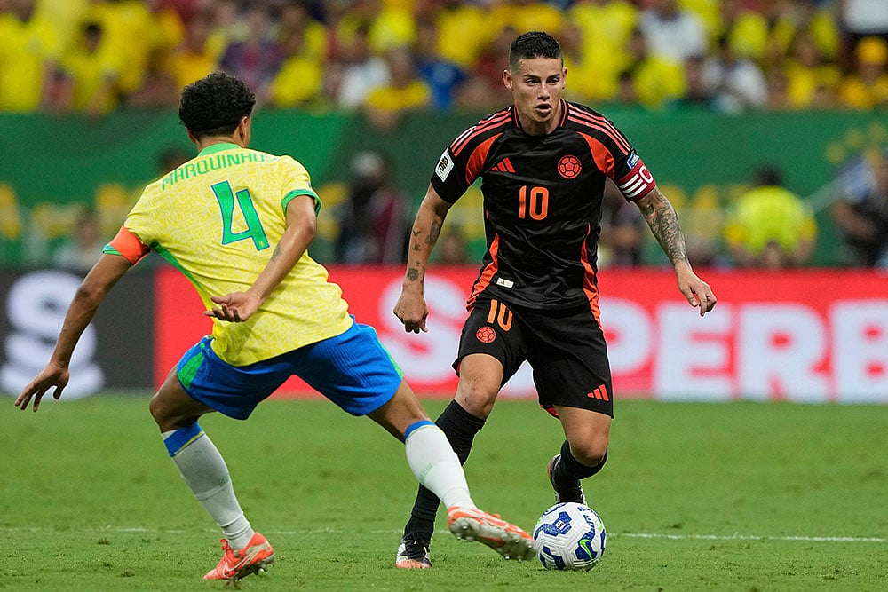 FIFA World Cup 2026 South American Qualifier Brazil vs Colombia football: Jamez Rodriguez