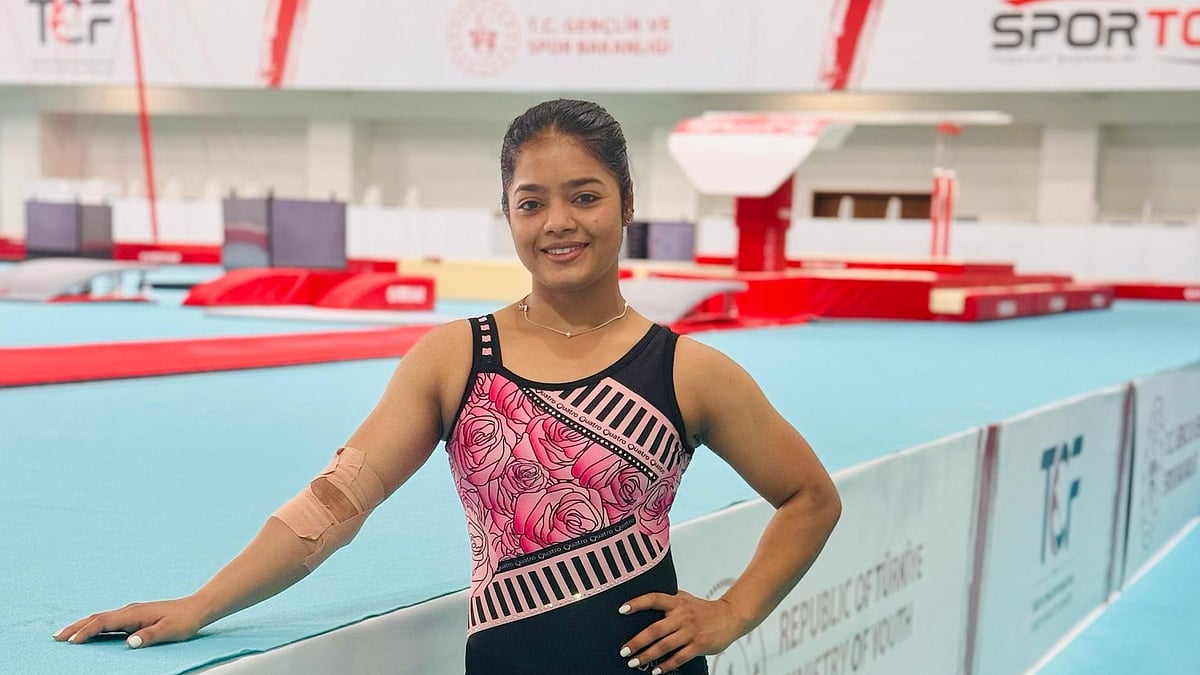 | NS India Gymnastics HPC Photo : Pranati Nayak produced an aggregate score of 13.317 in the vault qualification.