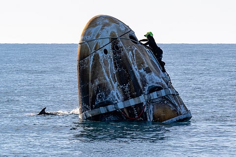 Sunita Williams and Butch Wilmore's Space X capsule in the Gulf of Mexico