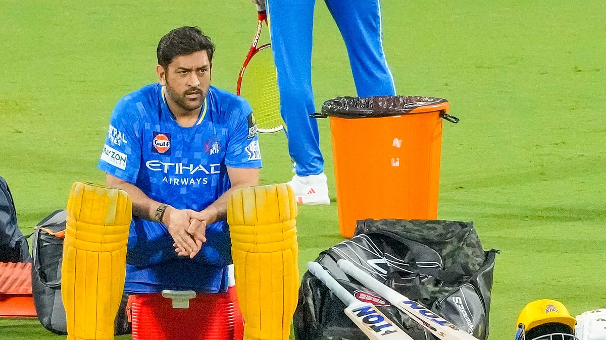 | PTI Photo : Former Chennai Super Kings captain MS Dhoni attends a practice session in Chennai on March 20, 2025. CSK take on visiting Mumbai Indians in their Indian Premier League 2025 opening match.