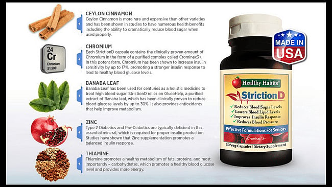 Ingredients In StrictionD Blood Sugar Supplement
