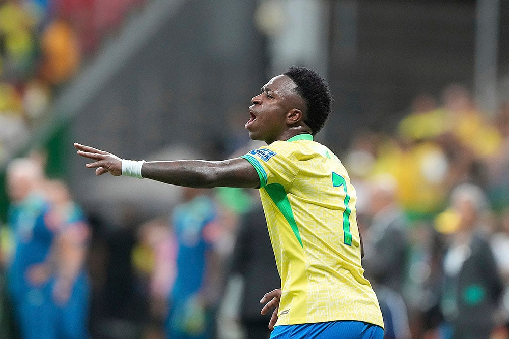 FIFA World Cup 2026 South American Qualifier Brazil vs Colombia football: Vinicius Junior 