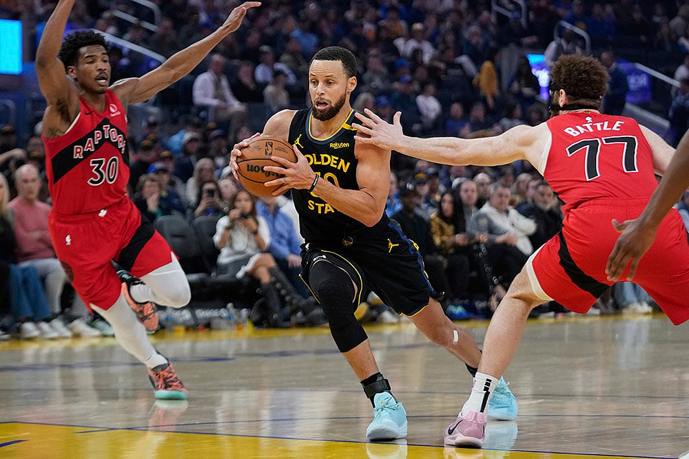 NBA Basketball game Golden State Warriors vs Toronto Raptors: Stephen Curry