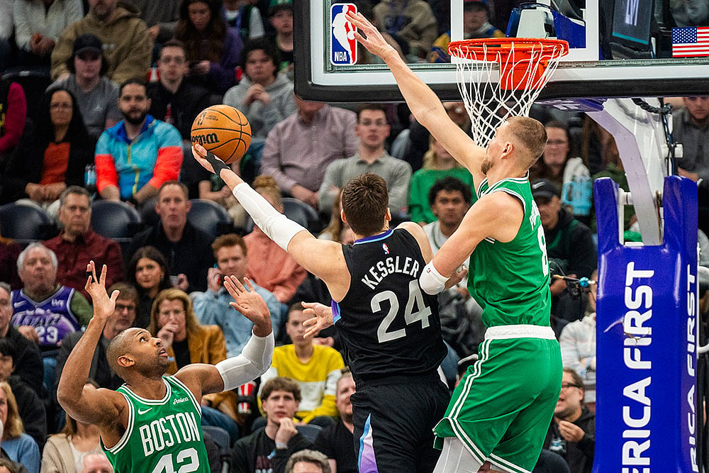 | Photo: AP/Rick Egan : NBA: Utah Jazz vs Boston Celtics