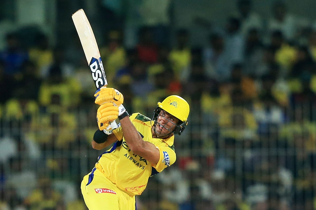 (AP Photo/R. Parthibhan) : Chennai Super Kings' Rachin Ravindra bats during the Indian Premier League cricket match between Chennai Super Kings and Mumbai Indians in Chennai, India, Sunday, March 23, 2025.