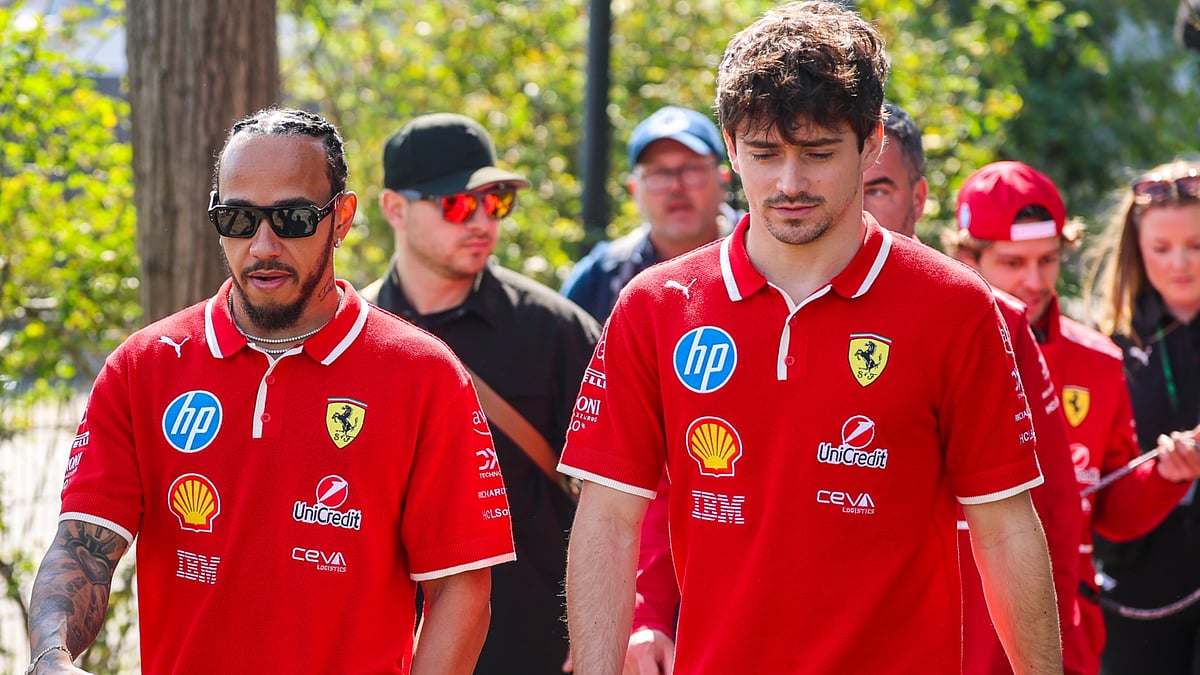 Hamilton and Leclerc in China for Chinese Grand Prix.