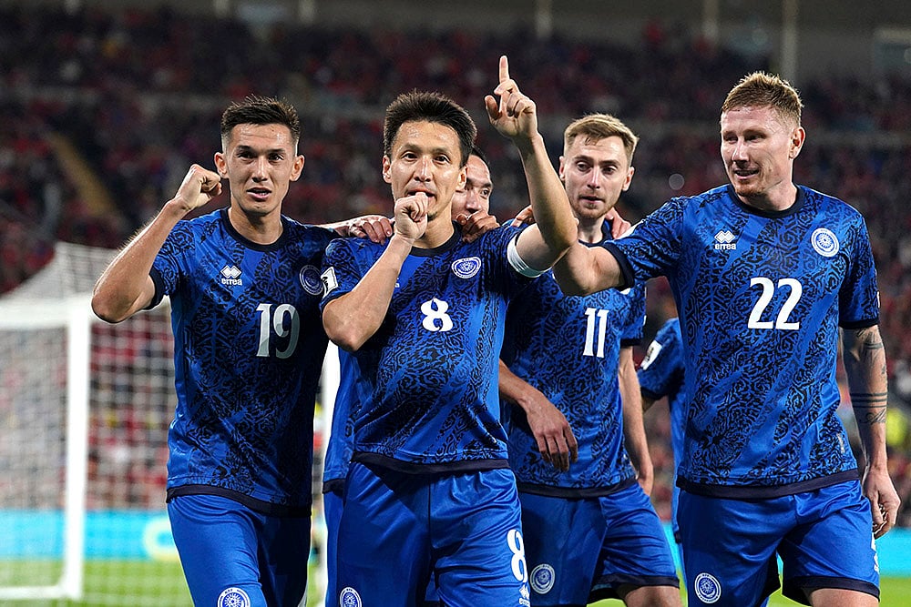 FIFA World Cup 2026 Qualifiers soccer match Wales Vs Kazakhstan: Askhat Tagybergen