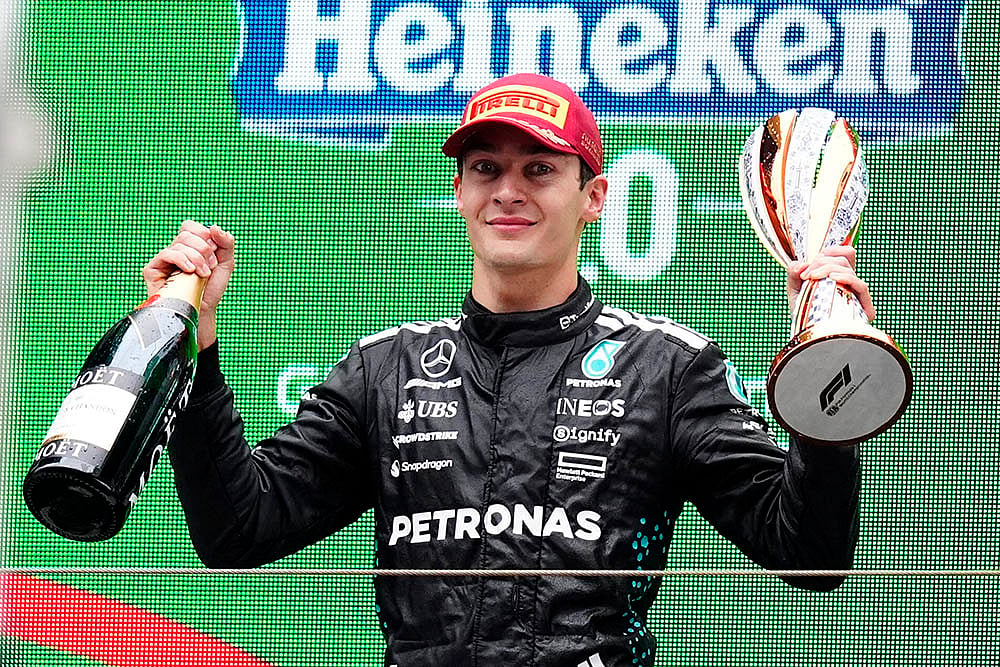 Chinese Formula One Grand Prix race 2025 at the Shanghai International Circuit: George Russell