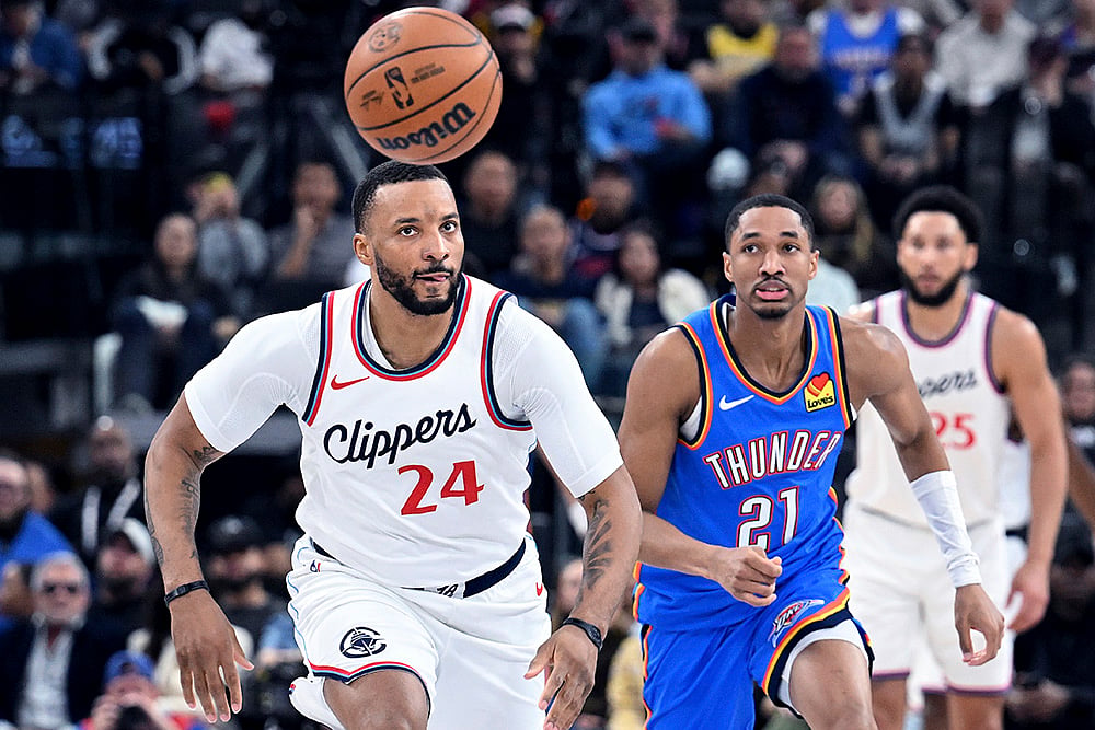 NBA basketball game Oklahoma City Thunder vs Los Angeles Clippers: Norman Powell