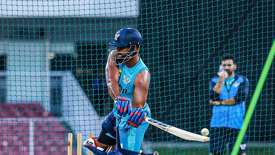 Lucknow Super Giants wicketkeeper batter Nicholas Pooran during a practice session. - Photo: X | Lucknow Super Giants