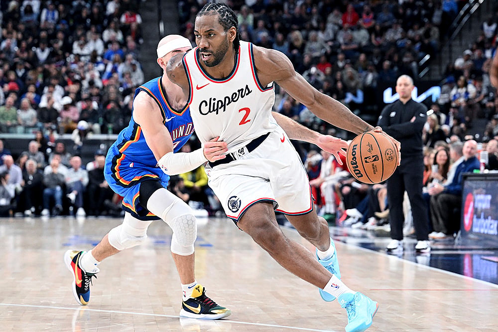 NBA basketball game Oklahoma City Thunder vs Los Angeles Clippers:  Kawhi Leonard