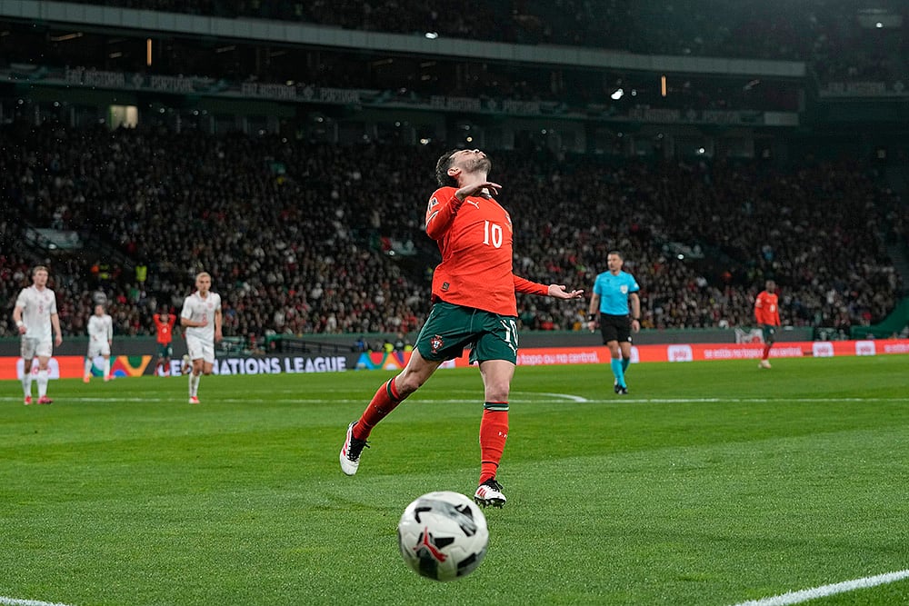 UEFA Nations League 2024-25 Quarter-Finals Second Leg Portugal Vs Denmark: Bernardo Silva