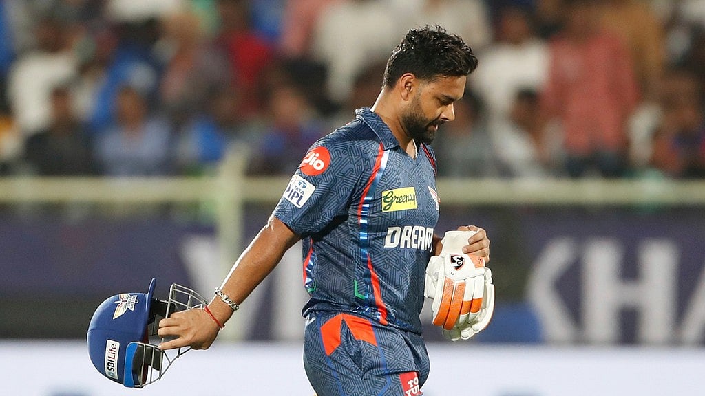 Lucknow Super Giants' captain Rishabh Pant walks off the field after losing his wicket during the Indian Premier League cricket match between Delhi Capitals and Lucknow Super Giants. - AP/Surjeet Yadav