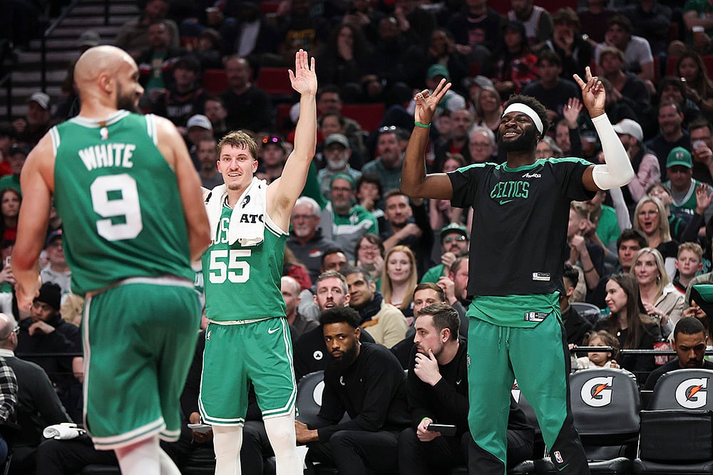 NBA basketball game Boston Celtics vs Portland Trail Blazers: Baylor Scheierman