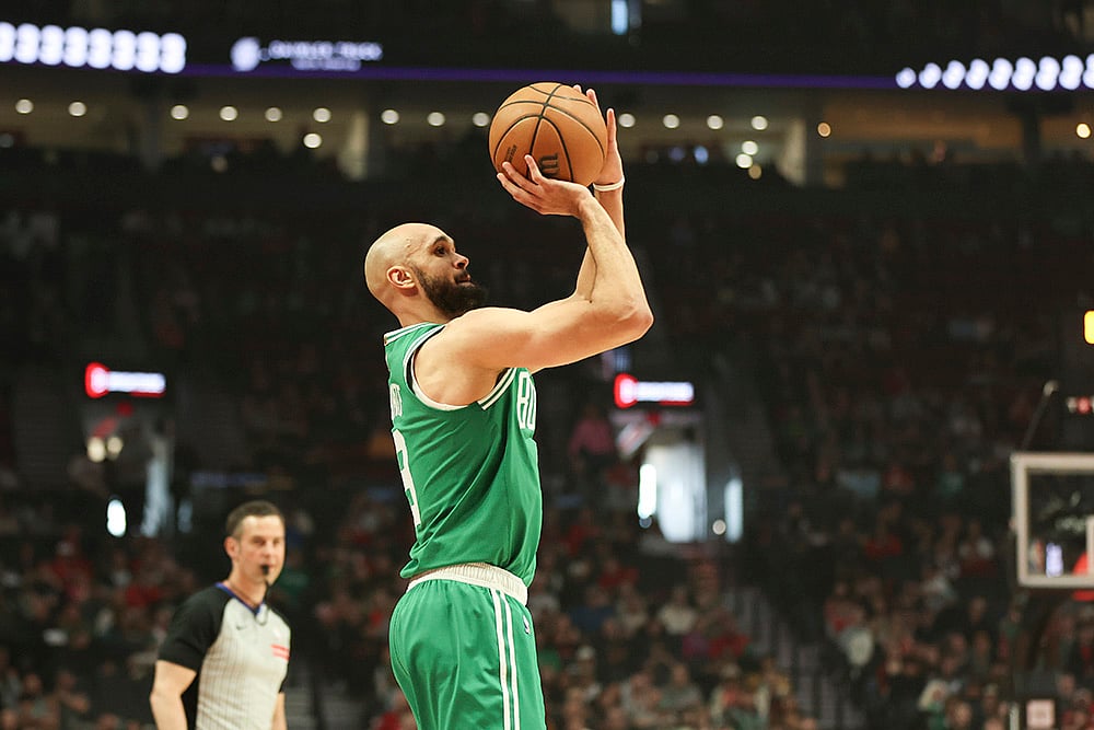 NBA basketball game Boston Celtics vs Portland Trail Blazers: Derrick White