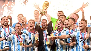 Argentina the defending champions celebrate their 2022 World Cup victory