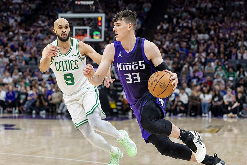 NBA basketball 2024-25 Boston Celtics vs  Sacramento Kings photo gallery: Jake LaRavia
