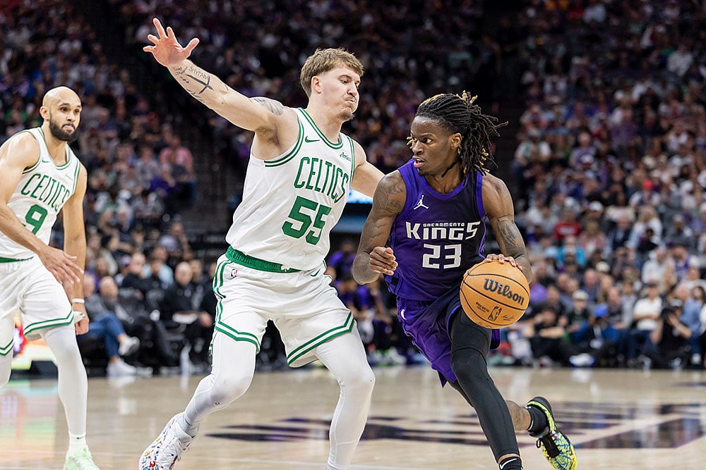 NBA basketball 2024-25 Boston Celtics vs  Sacramento Kings photo gallery: Keon Ellis 