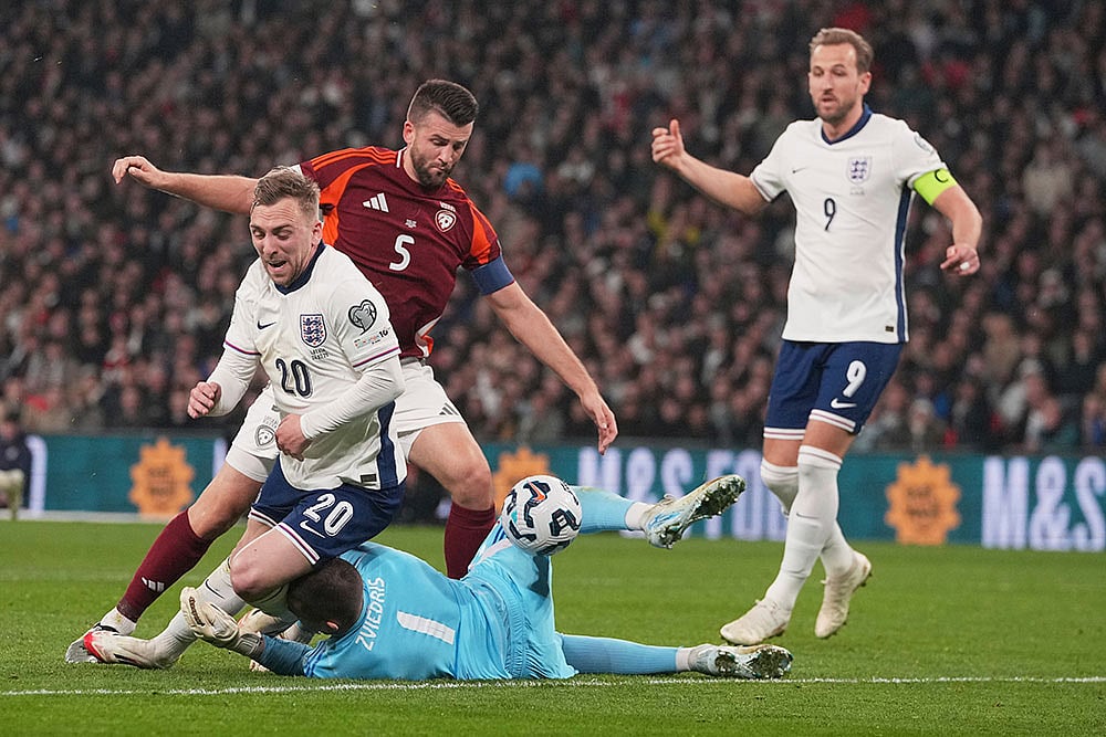 World Cup qualifying soccer match: Latvia vs England