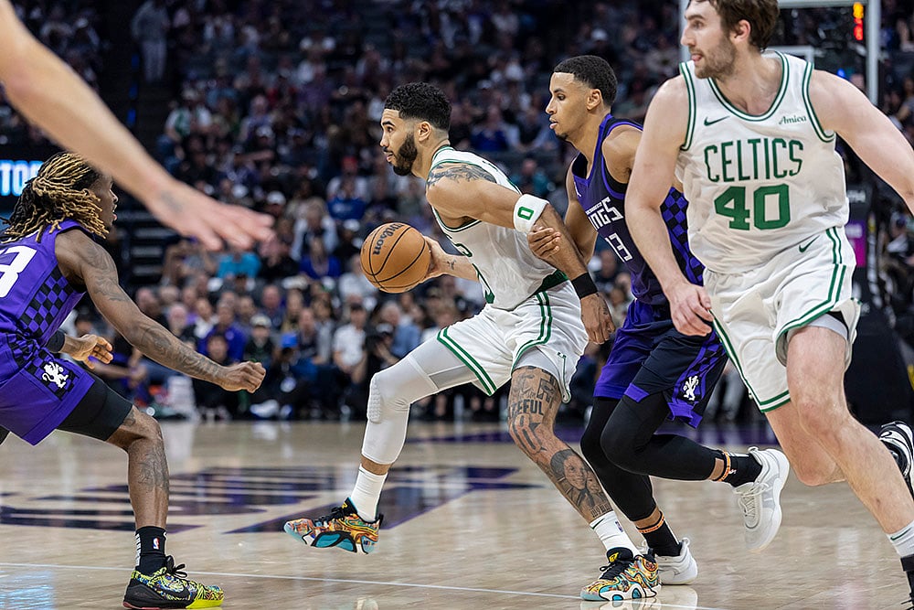 NBA basketball 2024-25 Boston Celtics vs  Sacramento Kings photo gallery: Jayson Tatum