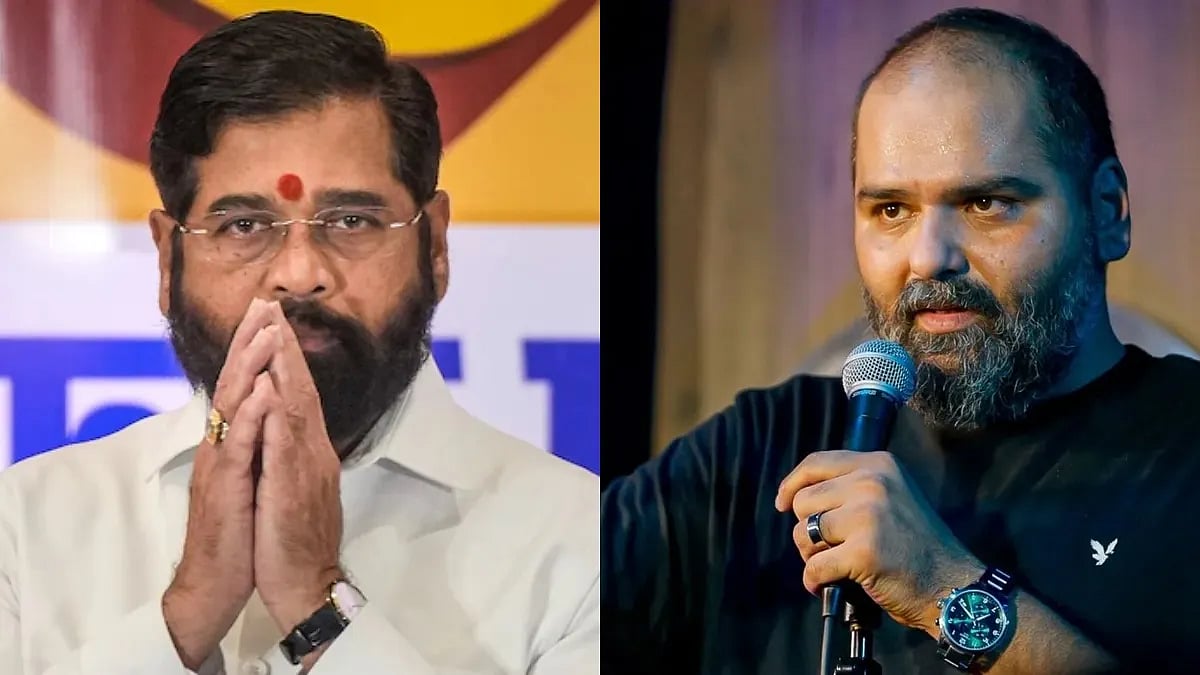 PTI : Maharashtra Deputy CM Eknath Shinde (L) and Comedian Kunal Kamra (R)