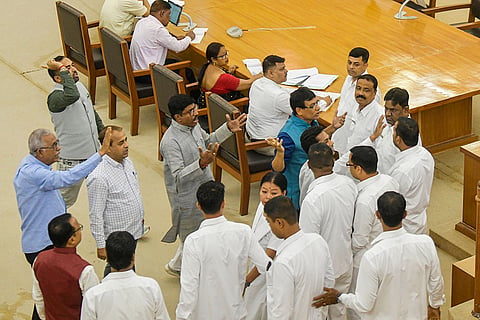 Protest in Tripura Assembly