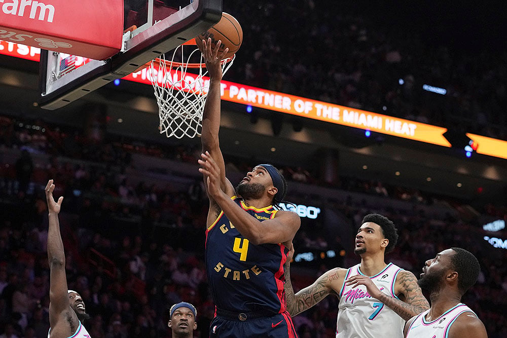 NBA Warriors vs Miami Heat Basketball Basketball game: Moses Moody