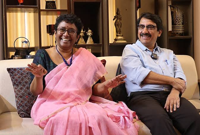 X/@pendown : Kerala Chief Secretary Sarada Muraleedharan with husband and former Chief Secretary V Venu.