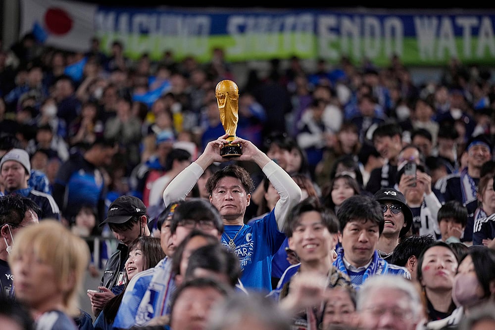 FIFA World Cup 2026 group A Qualifiers Japan vs Saudi Arabia WCup Soccer: World Cup trophy replica