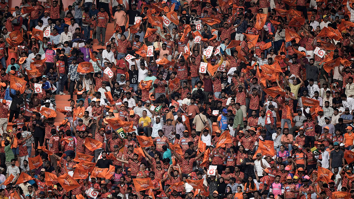 Sunrisers Hyderabads fans cheer during the IPL 2025. AP