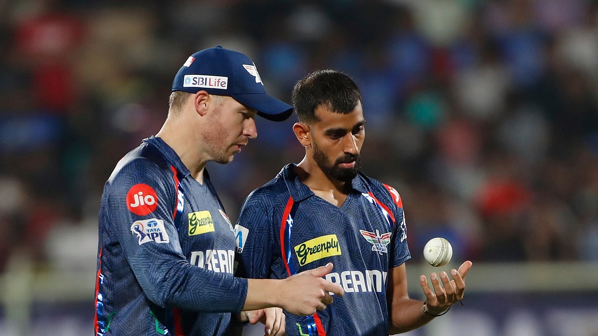 Lucknow Super Giants Prince Yadav and David Miller talk. AP