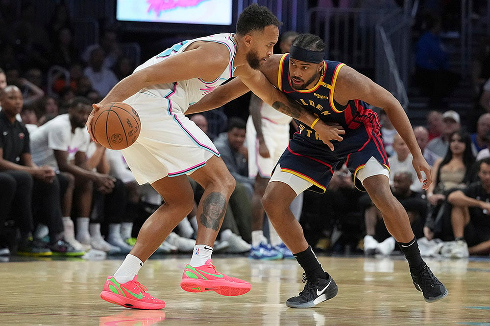NBA Warriors vs Miami Heat Basketball Basketball game: Moses Moody