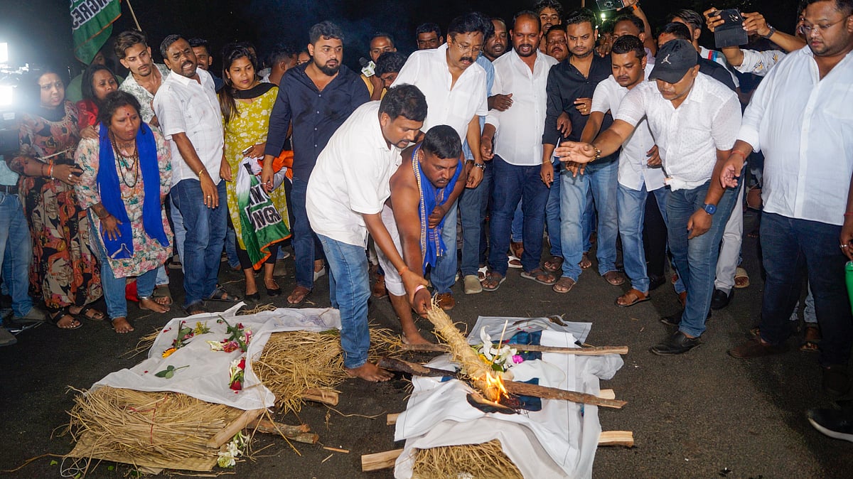 | Congress worker protest | Outside Odisha Assembly