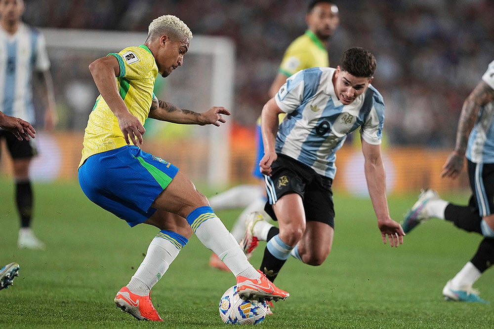 FIFA World Cup 2026 South American Soccer Qualifiers Argentina vs Brazil: Joao Gomes 