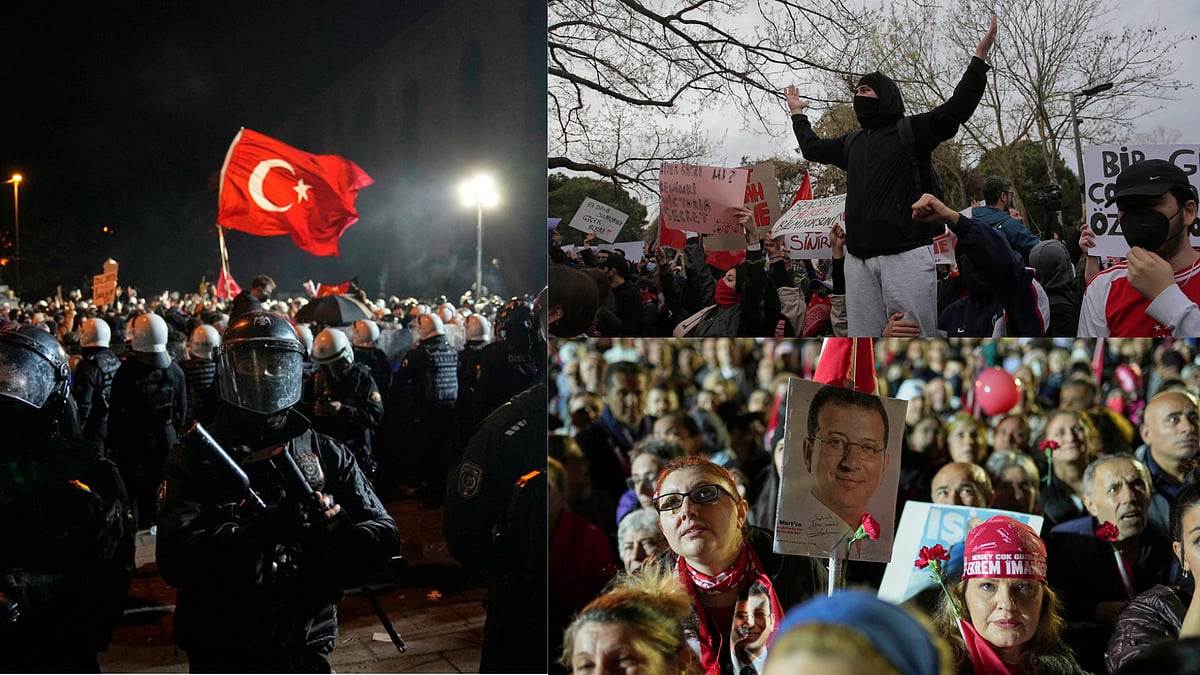 | Photo: AP : Turkey Protests Continue For 7th Night As Demand For Early Election Grows, Over 1,400 Detained 
