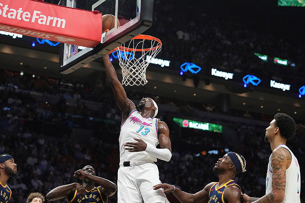 NBA Warriors vs Miami Heat Basketball Basketball game: Bam Adebayo 