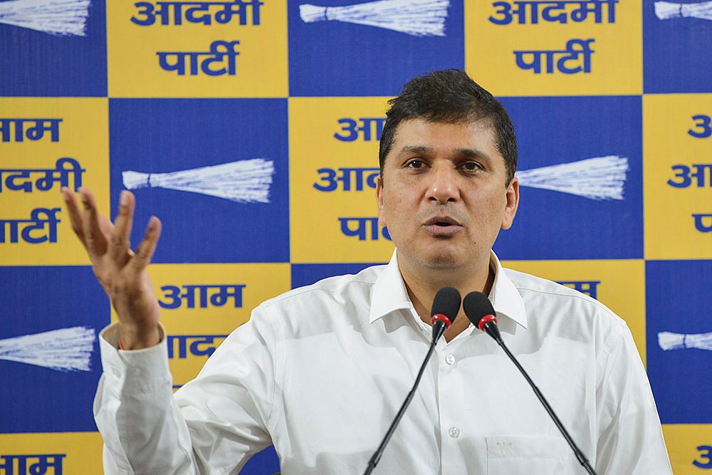 | Photo: PTI : AAP’s Delhi unit chief Saurabh Bharadwaj said the party had flagged “vote-chori” in the New Delhi constituency. 