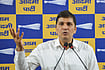 Saurabh Bharadwaj, Jarnail Singh And AAP Workers Booked For 'Assaulting' Delhi Police Constable | Photo: PTI : AAP Leader Saurabh Bharadwaj