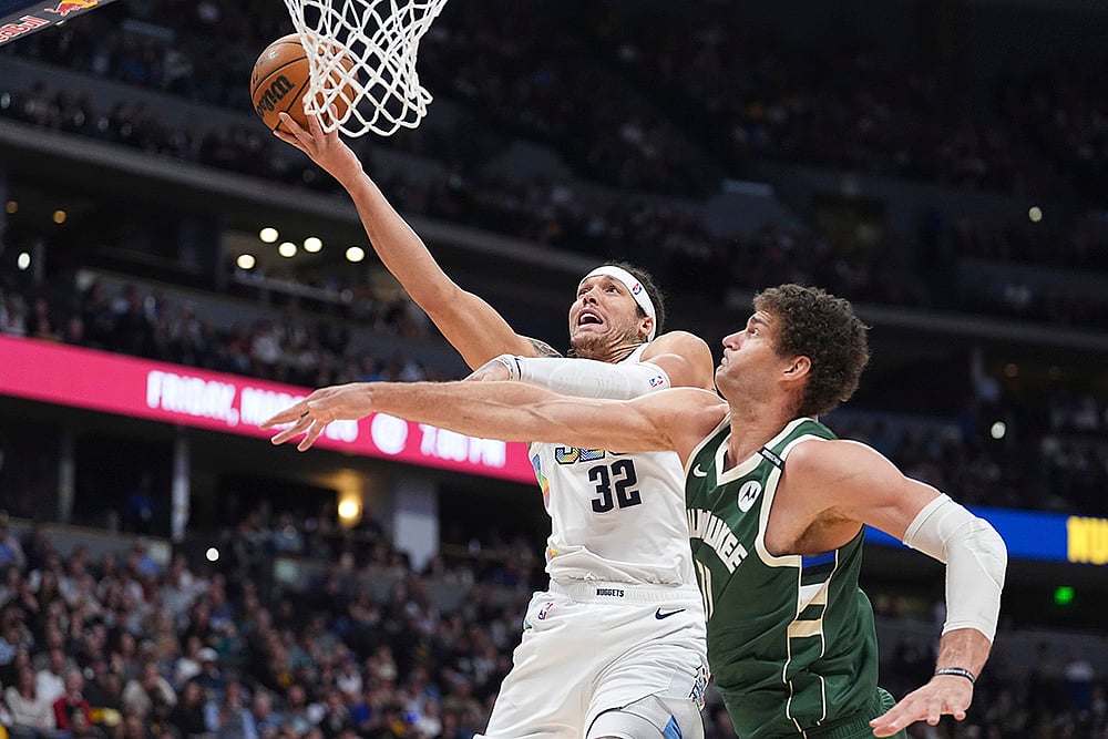 NBA basketball 2024-25 Milwaukee Bucks vs Denver Nuggets: Aaron Gordon
