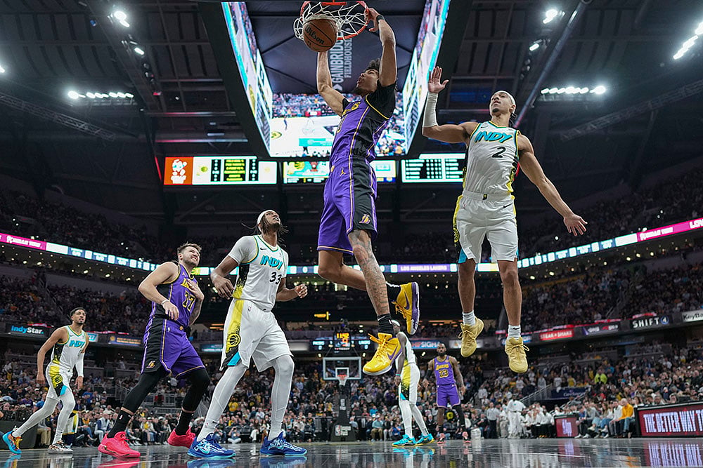 NBA basketball 2024-25 Los Angeles Lakers vs Indiana Pacers:  Jaxson Hayes