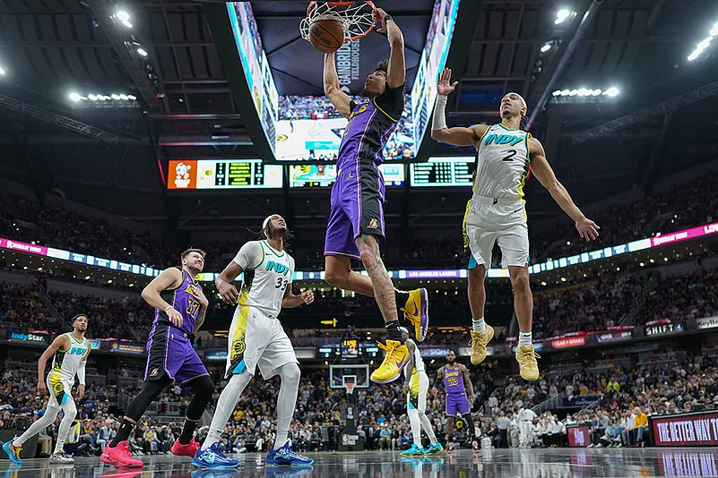 NBA basketball 2024-25 Los Angeles Lakers vs Indiana Pacers: Jaxson Hayes