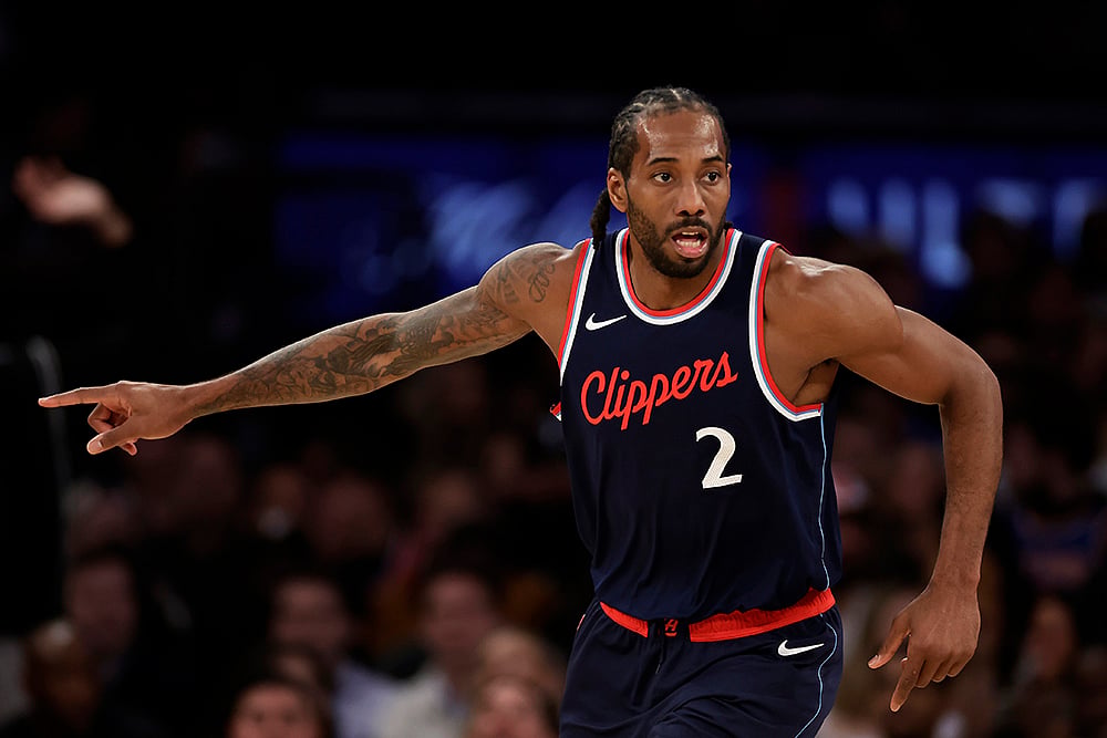 NBA basketball 2024-25 Los Angeles Clippers vs New York Knicks: Kawhi Leonard