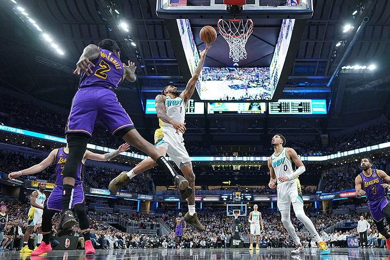 NBA basketball 2024-25 Los Angeles Lakers vs Indiana Pacers: Obi Toppin