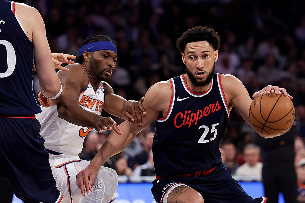 NBA basketball 2024-25 Los Angeles Clippers vs New York Knicks: Ben Simmons