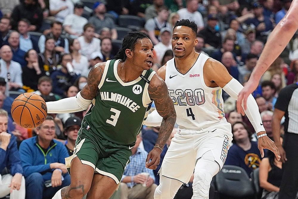 NBA basketball 2024-25 Milwaukee Bucks vs Denver Nuggets: Russell Westbrook
