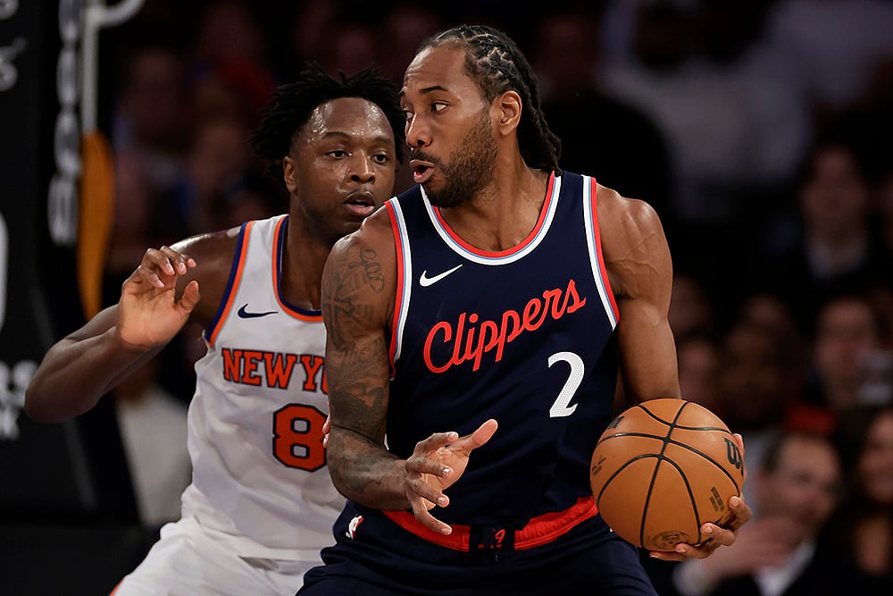 NBA basketball 2024-25 Los Angeles Clippers vs New York Knicks: Kawhi Leonard 