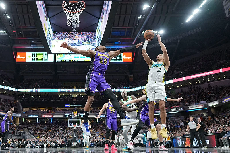 NBA basketball 2024-25 Los Angeles Lakers vs Indiana Pacers: Andrew Nembhard