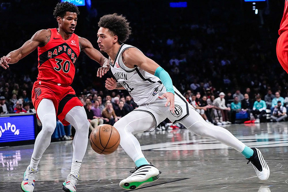 NBA basketball 2024-25 Toronto Raptors vs Brooklyn Nets:  Jalen Wilson