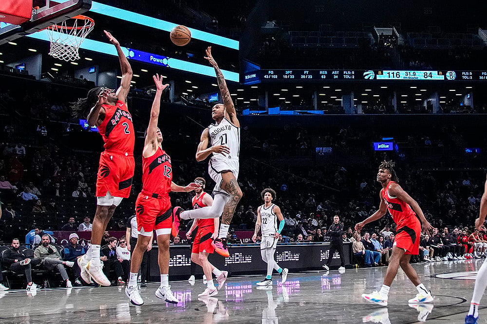 NBA basketball 2024-25 Toronto Raptors vs Brooklyn Nets: Maxwell Lewis 