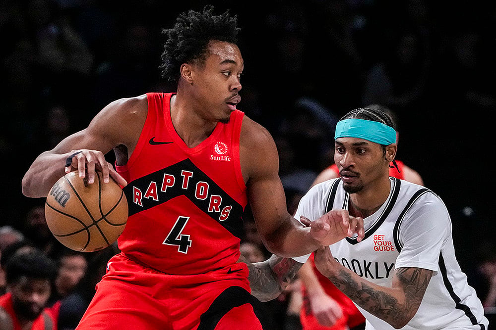 NBA basketball 2024-25 Toronto Raptors vs Brooklyn Nets: Scottie Barnes 